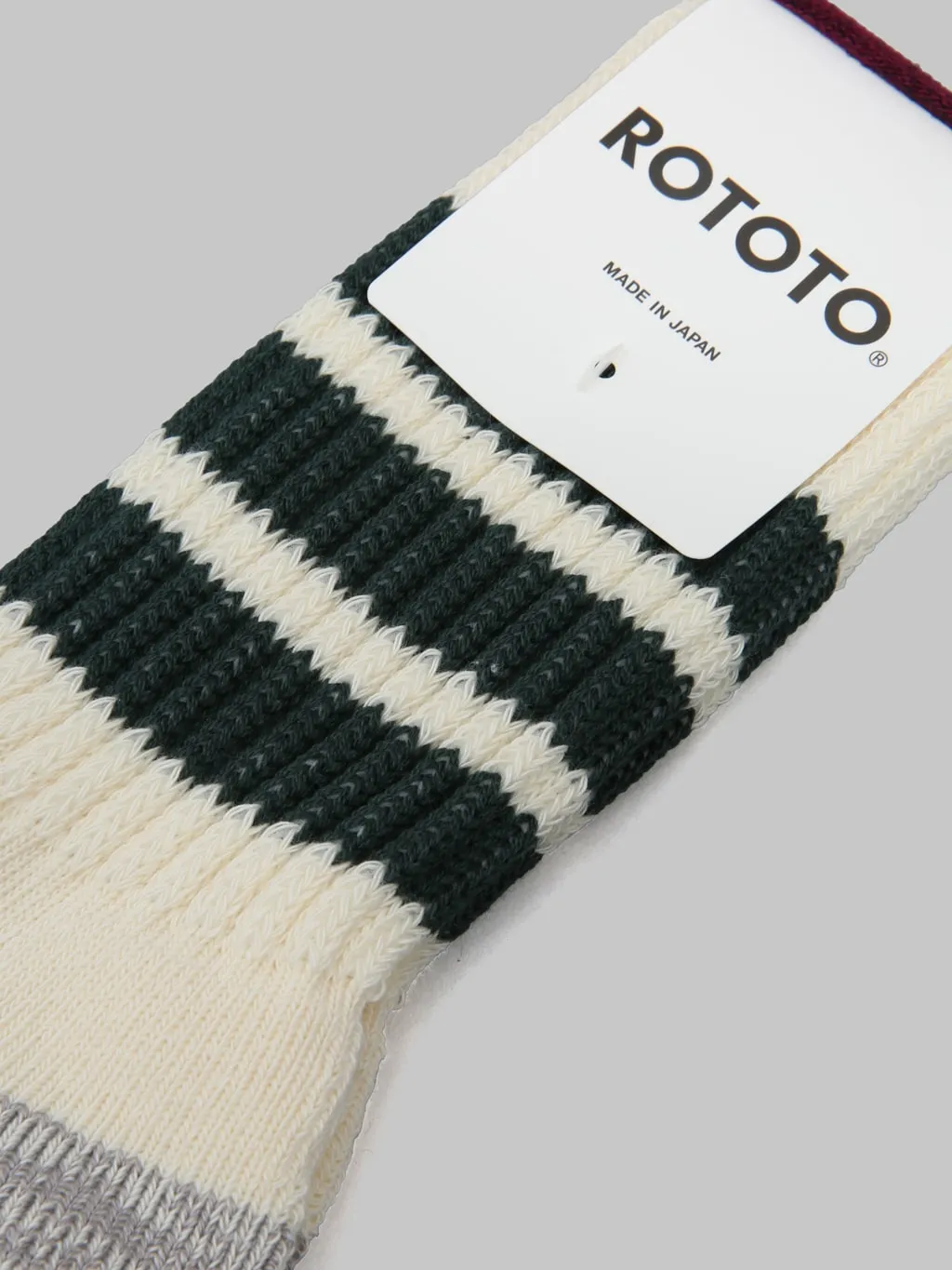 ROTOTO Coarse Ribbed Oldschool Crew Socks Dark Green