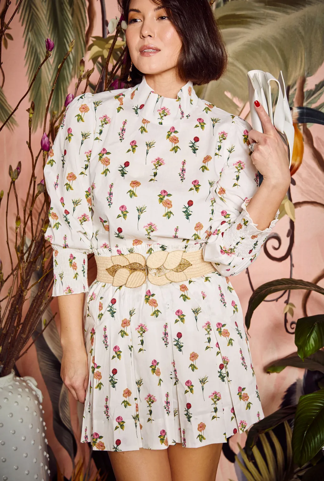 SAMPLE - Smocked Waist MINI Skirt - Bouquet