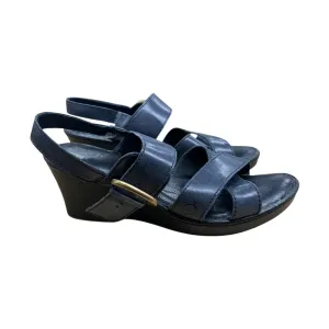 Sandals Heels Wedge By Born In Navy, Size:10