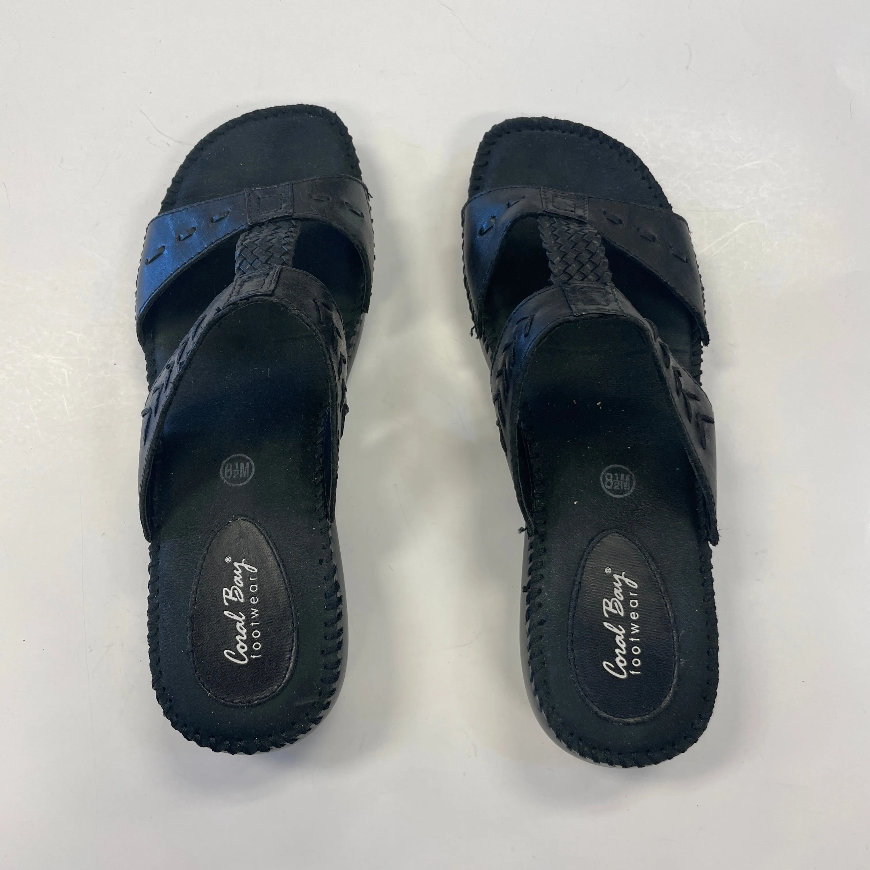 Sandals Heels Wedge By Coral Bay In Black, Size: 8.5