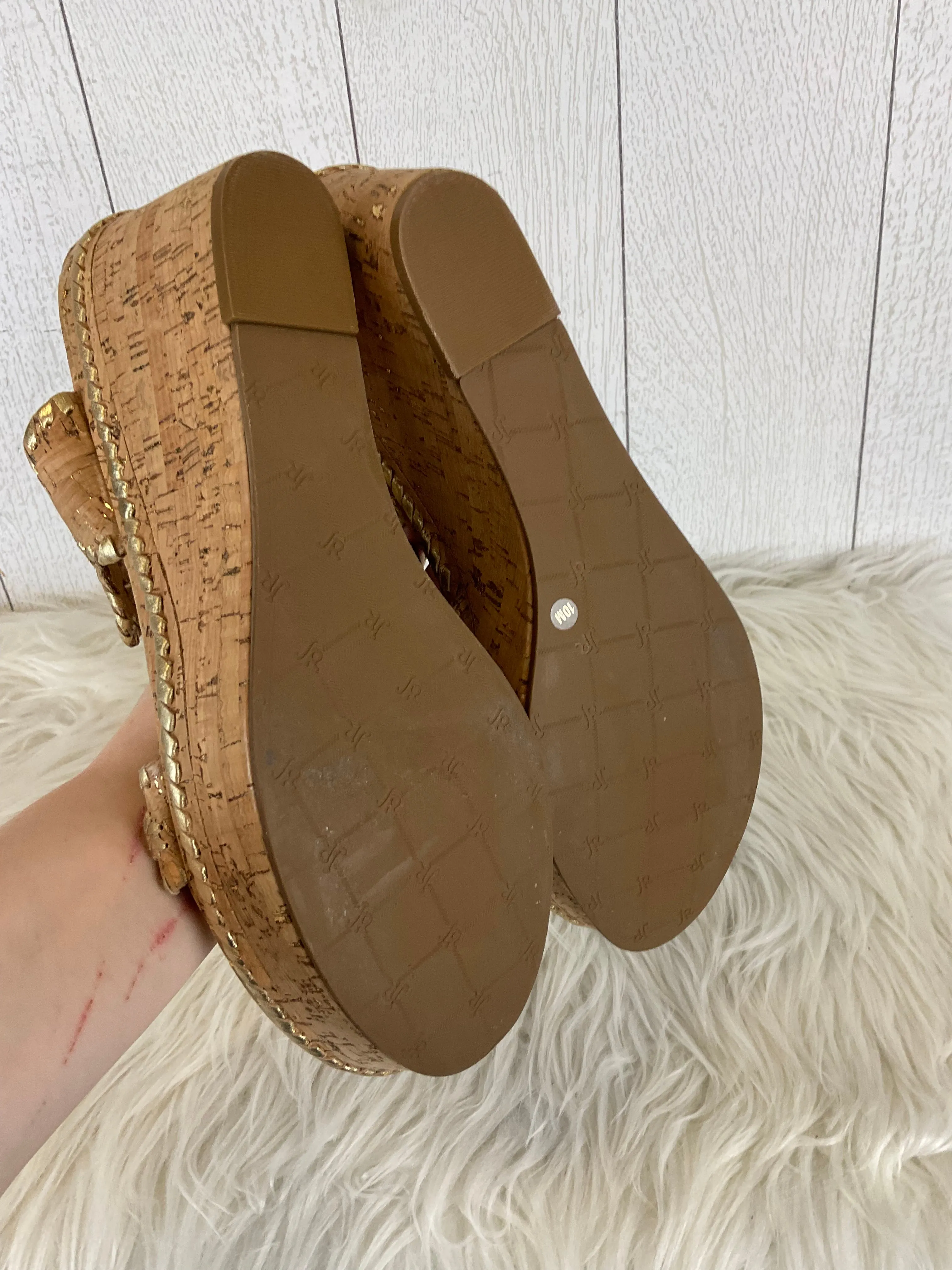 Sandals Heels Wedge By Jack Rogers In Tan, Size: 10