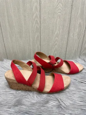 Sandals Heels Wedge By Life Stride In Red, Size: 9