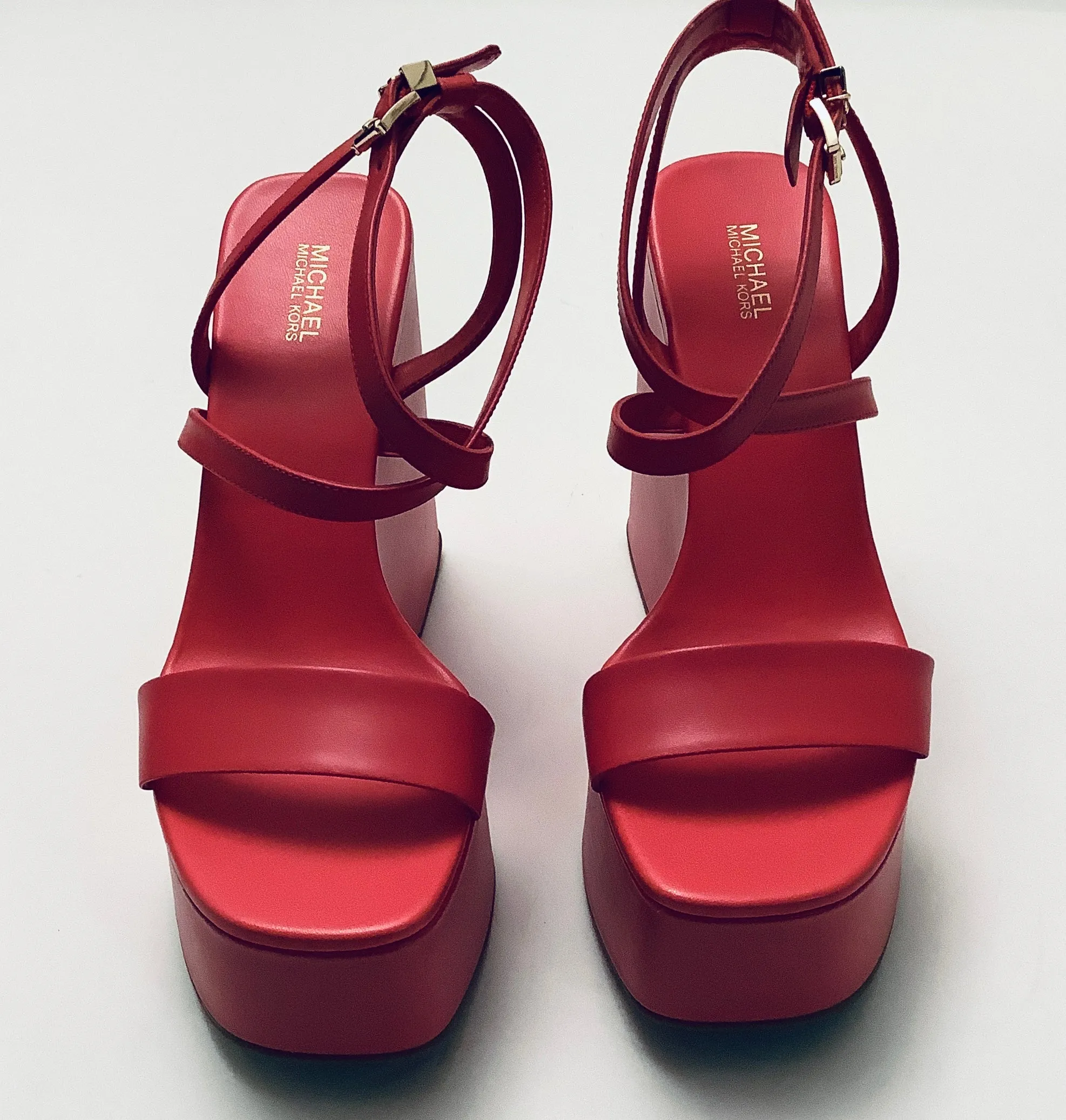 Sandals Heels Wedge By Michael By Michael Kors In Pink, Size: 8.5