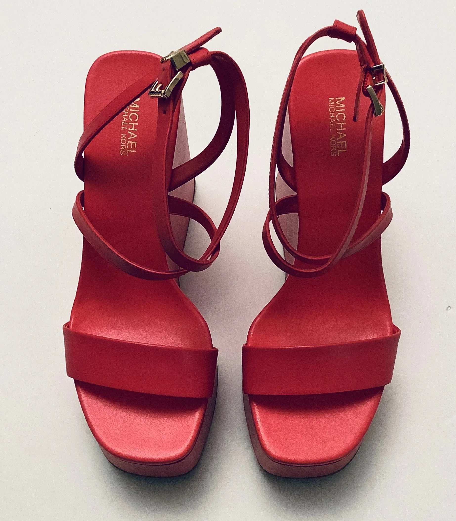 Sandals Heels Wedge By Michael By Michael Kors In Pink, Size: 8.5