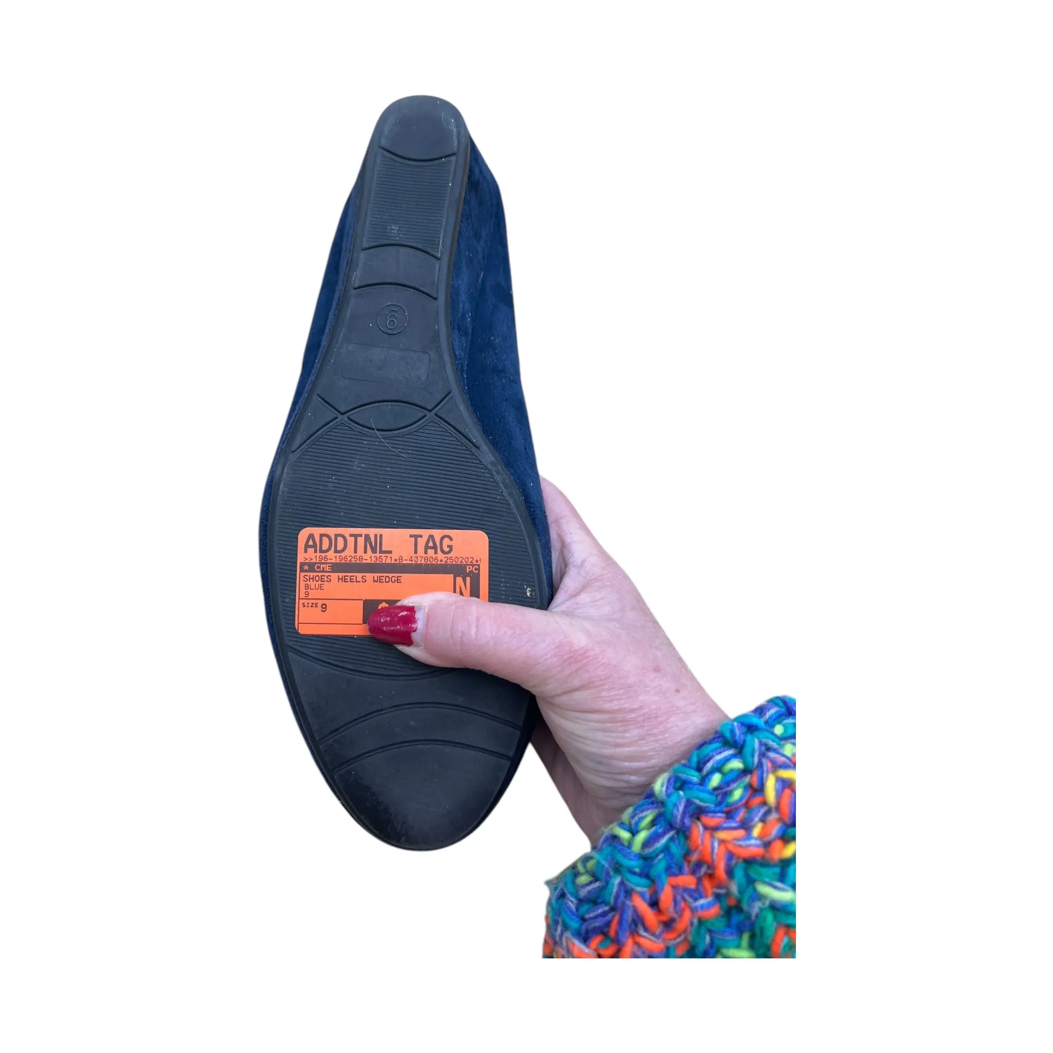 Shoes Heels Wedge By Tray In Blue, Size:9