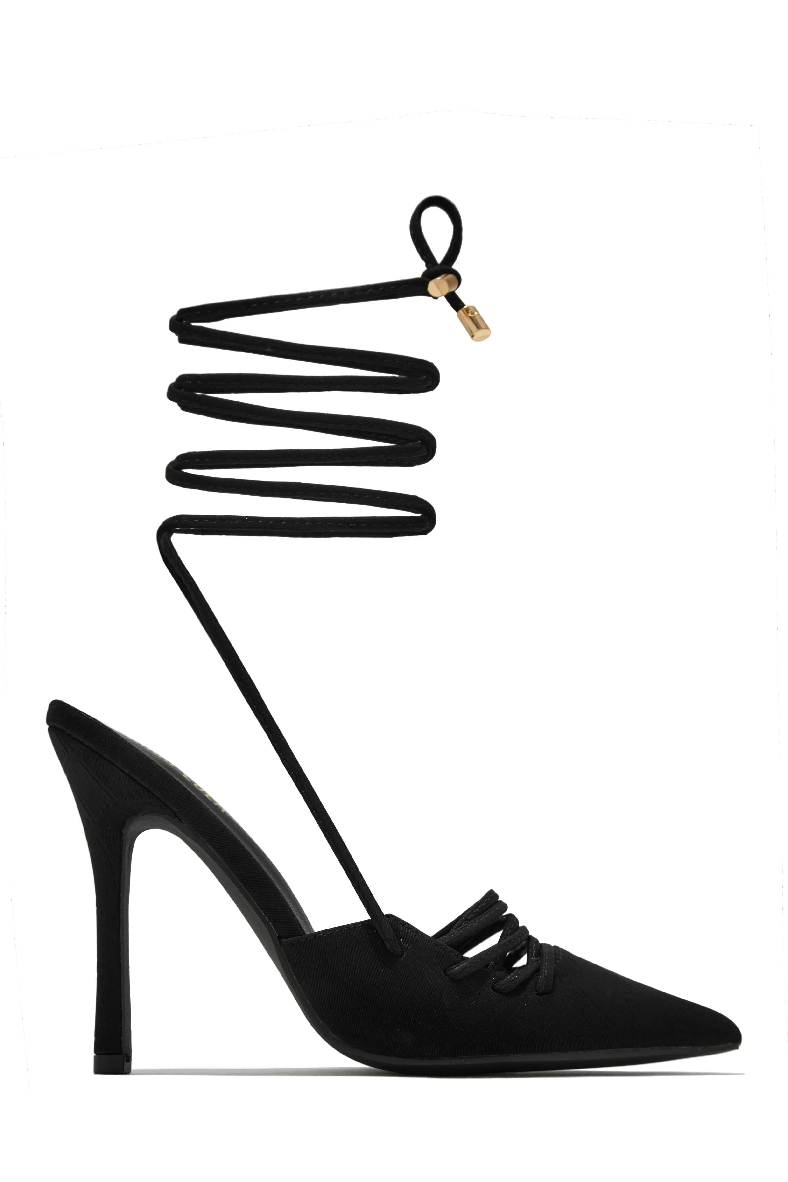 Simone Lace Up High Heel Pumps - White