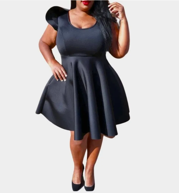 Simone Ruffle Sleeve Skater Dress