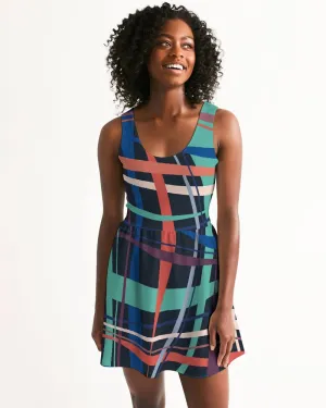 SMF Weave Feminine Scoop Neck Skater Dress