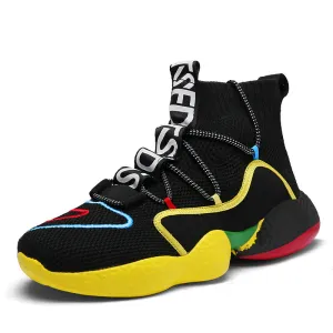 Socks shoes men's high top sneakers camouflage platform casual shoes