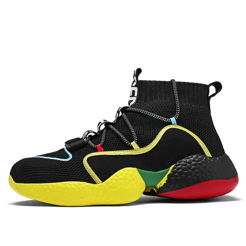 Socks shoes men's high top sneakers camouflage platform casual shoes