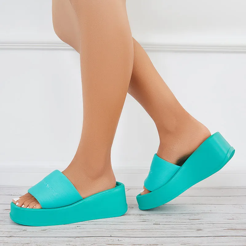 Sohiwoo  Women Platform Heel Wedges Black Wedges Sandals