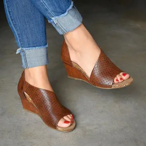 Sohiwoo  Womens Open Toe Slip On  Cutout Heels Wedge Sandals Imilybela