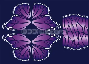 Spandex Circle Panel Wings Purple Regular - Glitter Stardust