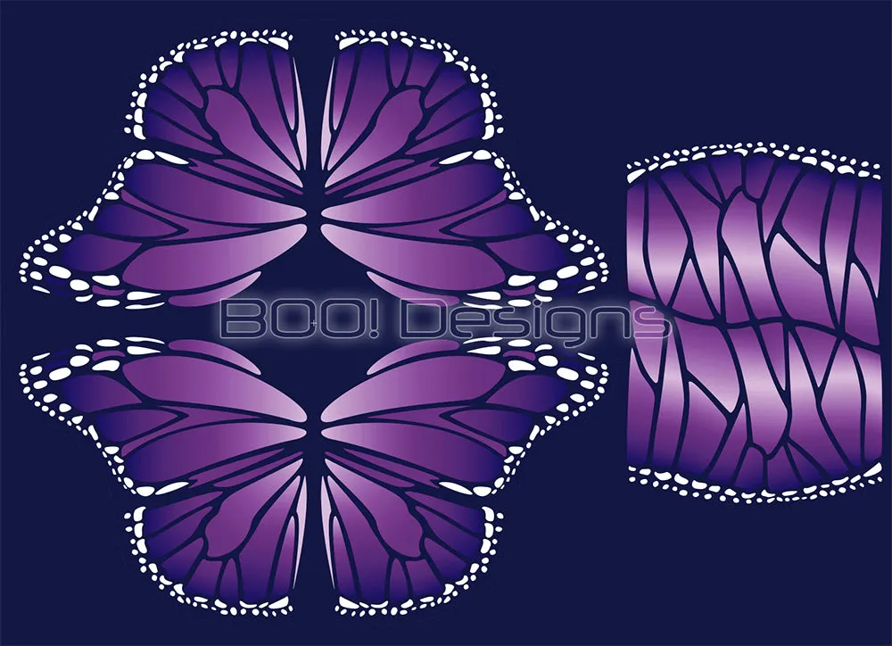 Spandex Circle Panel Wings Purple Regular - Glitter Stardust