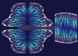Spandex Circle Panel Wings Purple Teal Regular - Glitter Stardust