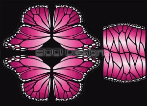 Spandex Circle Panel Wings Raspberry Regular - Glitter Stardust
