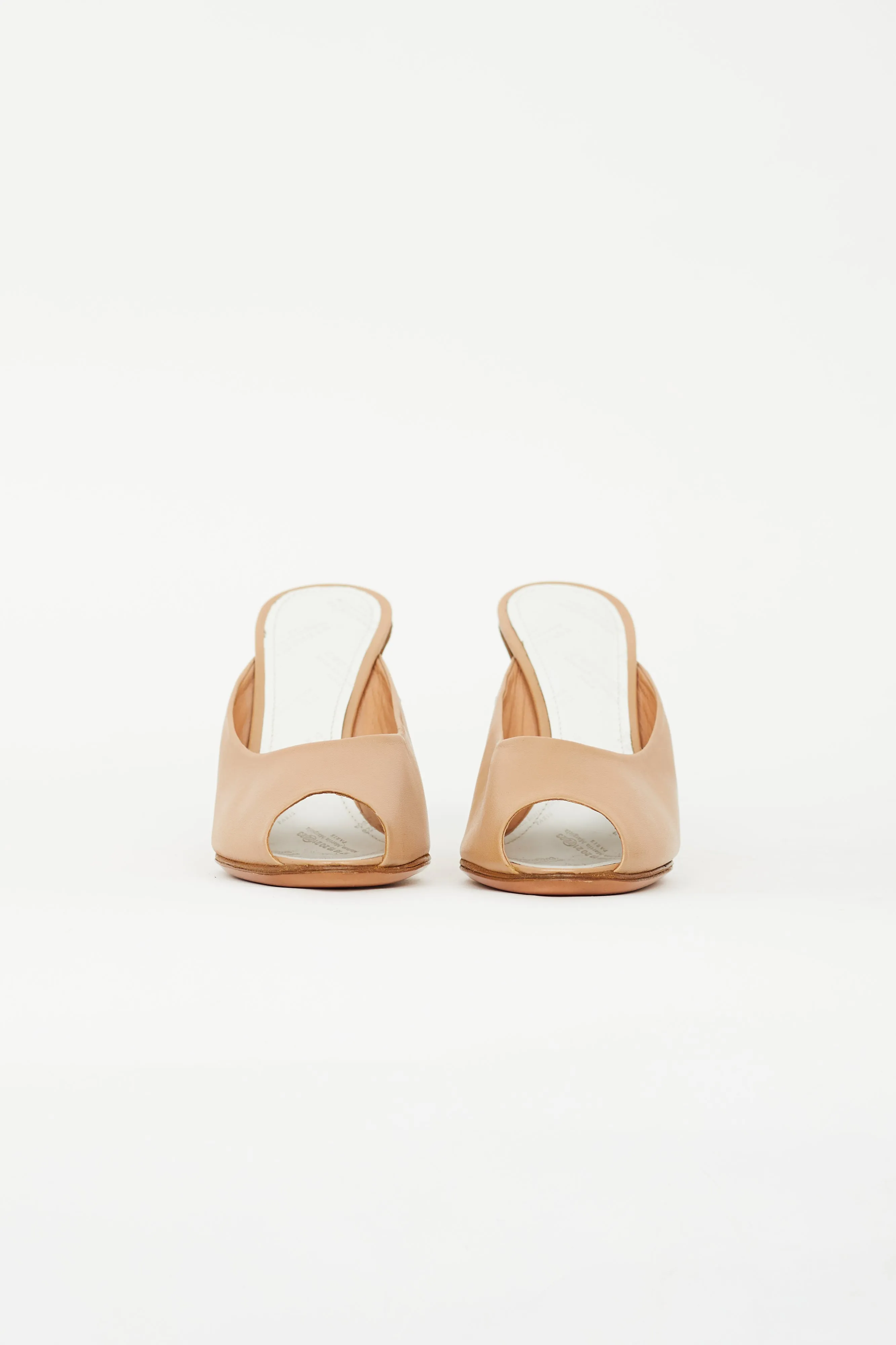 Spring 2009 Beige Leather Wedge Mule