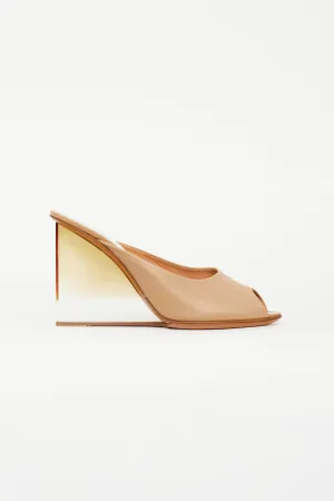 Spring 2009 Beige Leather Wedge Mule