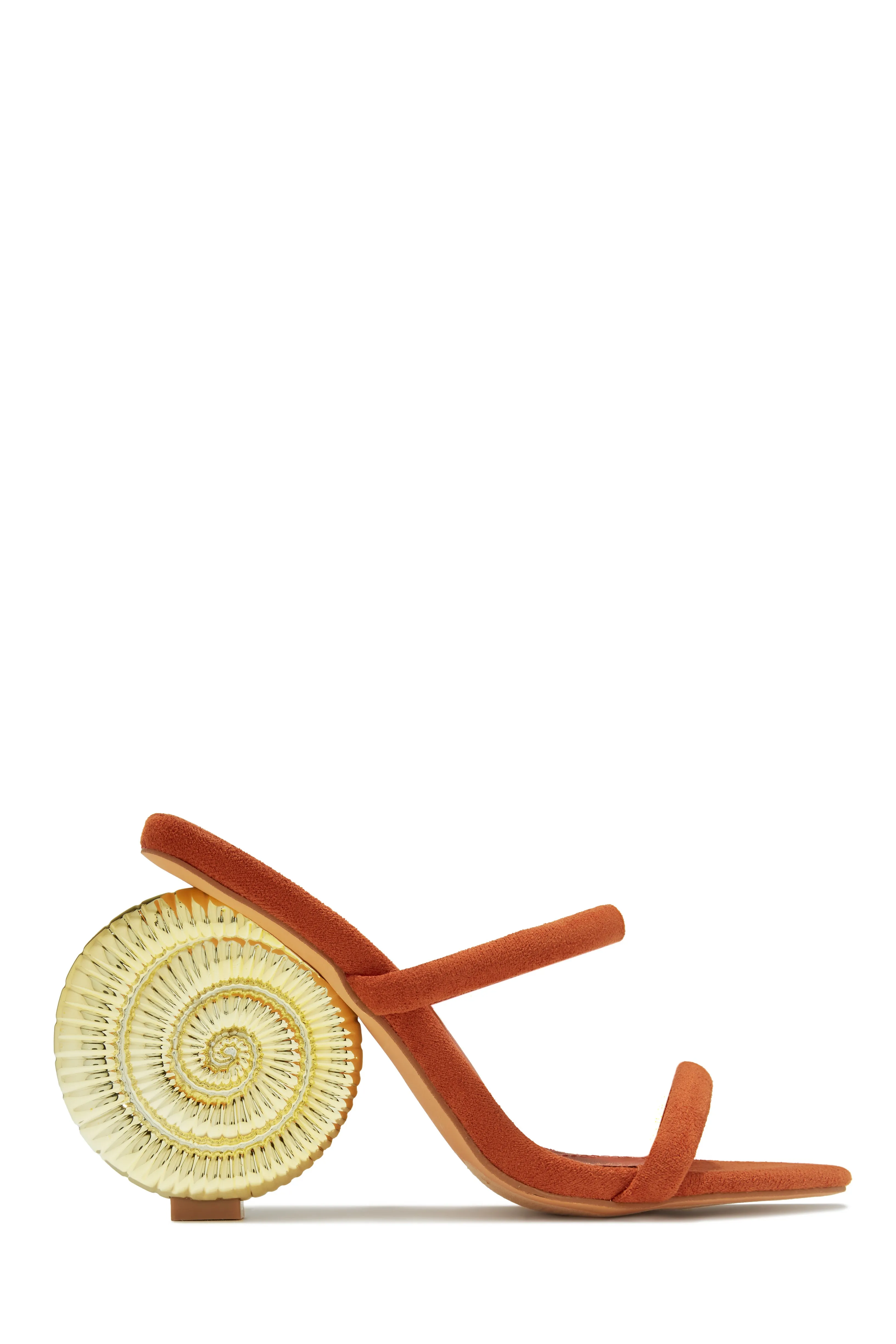 Sunset Waves Sea Shell Mule Heels - Gold