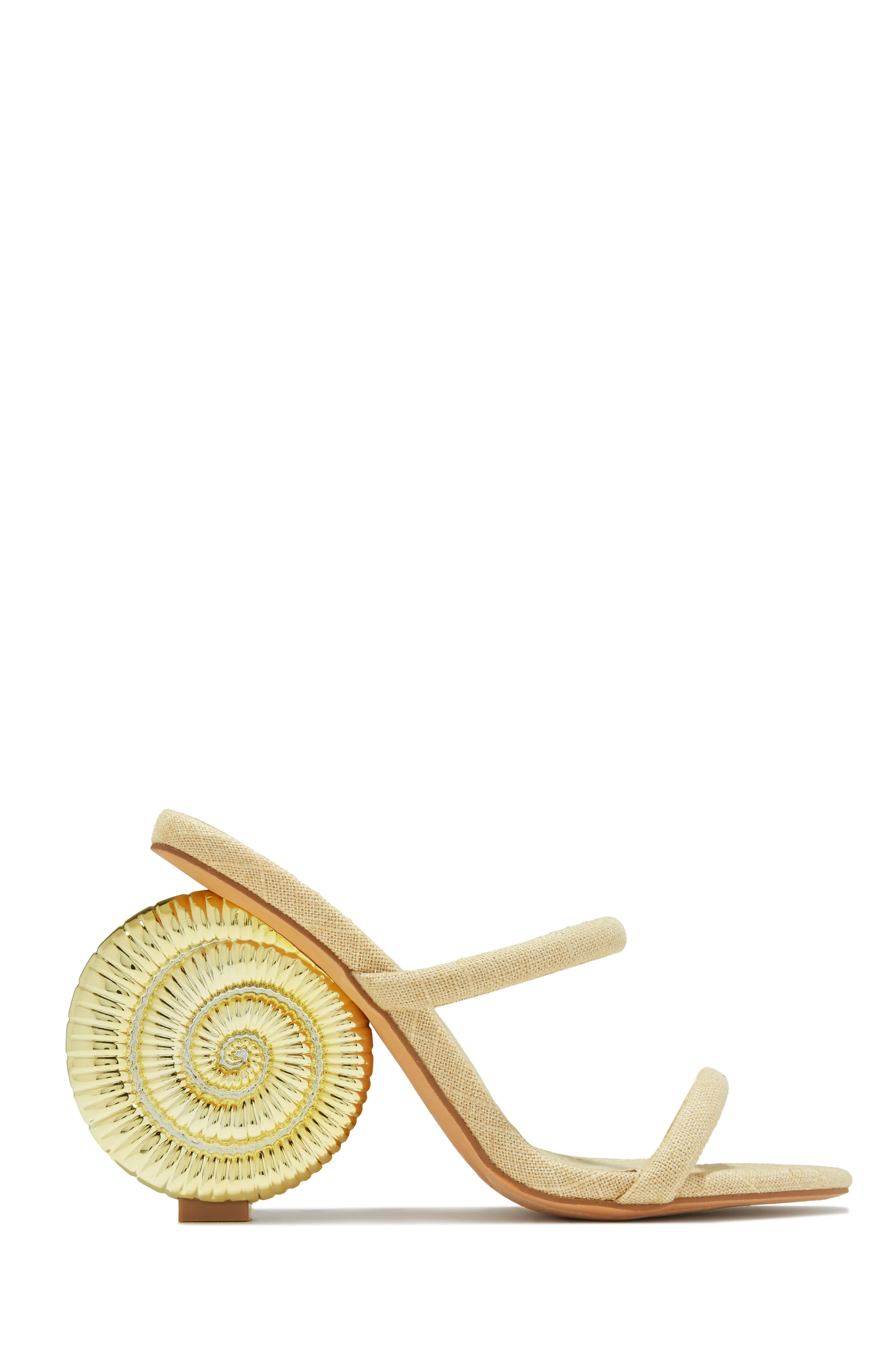 Sunset Waves Sea Shell Mule Heels - Gold