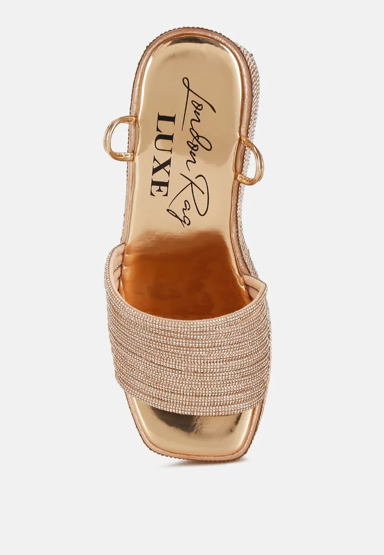 Swifties Rhinestone Embellished Lace-Up Sandals