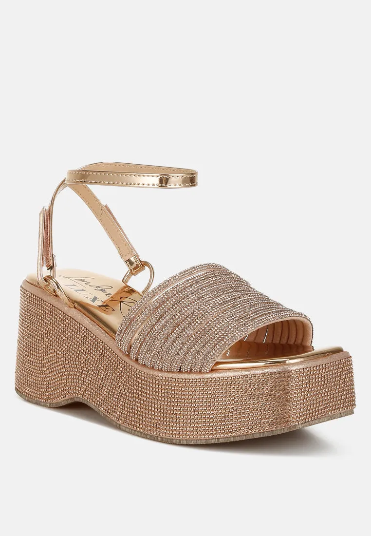 Swifties Rhinestone Embellished Lace-Up Sandals
