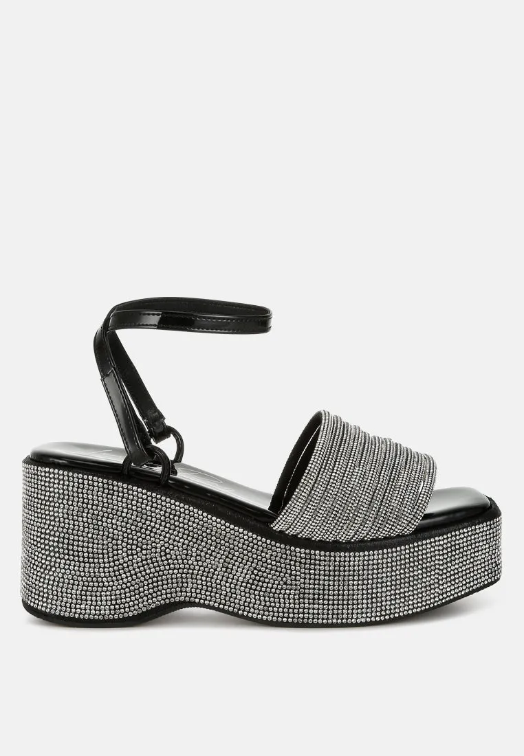 Swifties Rhinestone Embellished Lace-Up Sandals