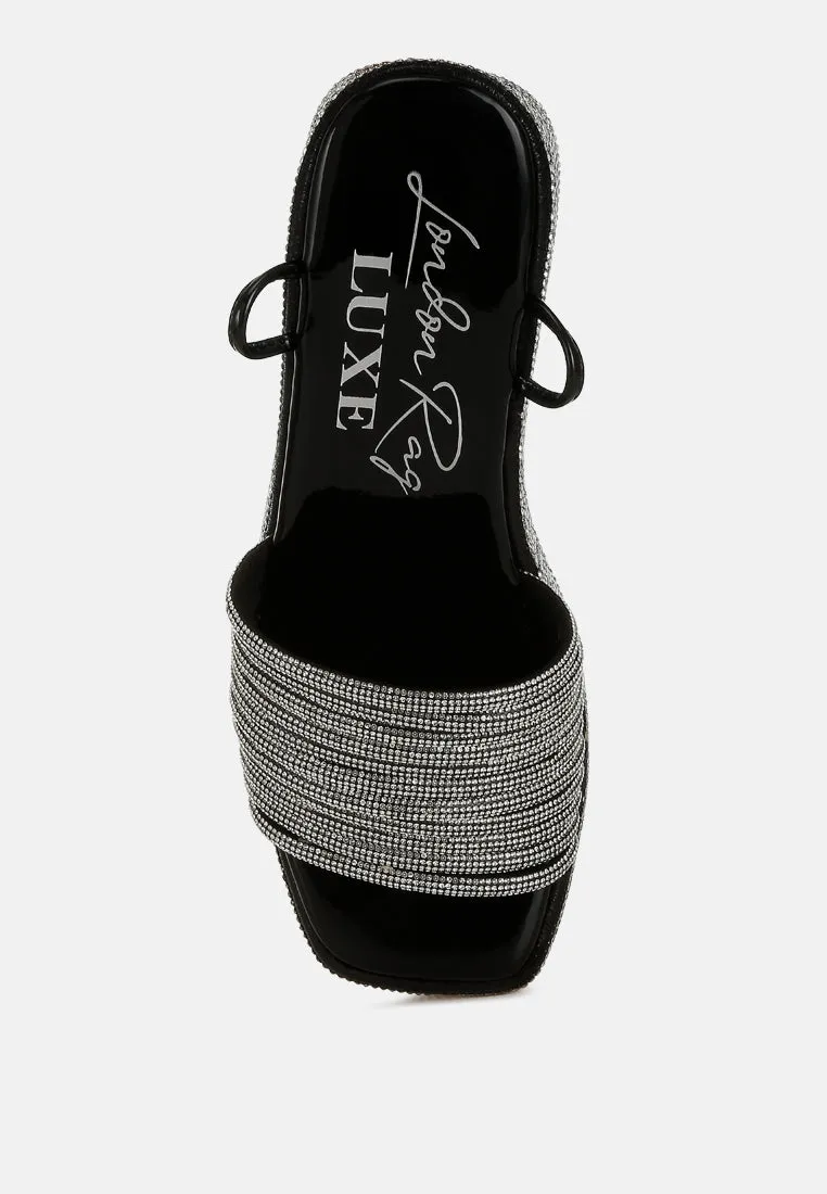 Swifties Rhinestone Embellished Lace-Up Sandals
