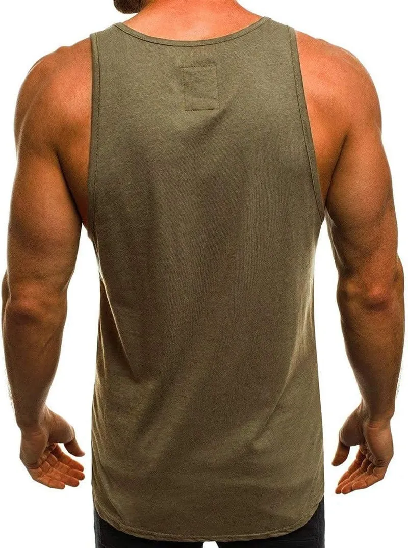 Tank Tops for Men Summer Casual Beach Fashion Letter Printed Graphic Sleeveless Fitness Sleeveless T Shirt