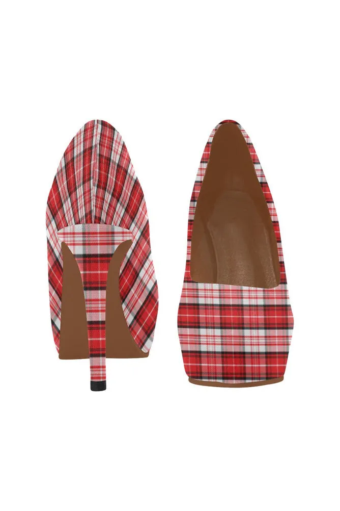 tartan heel Women's High Heels (Model 044)