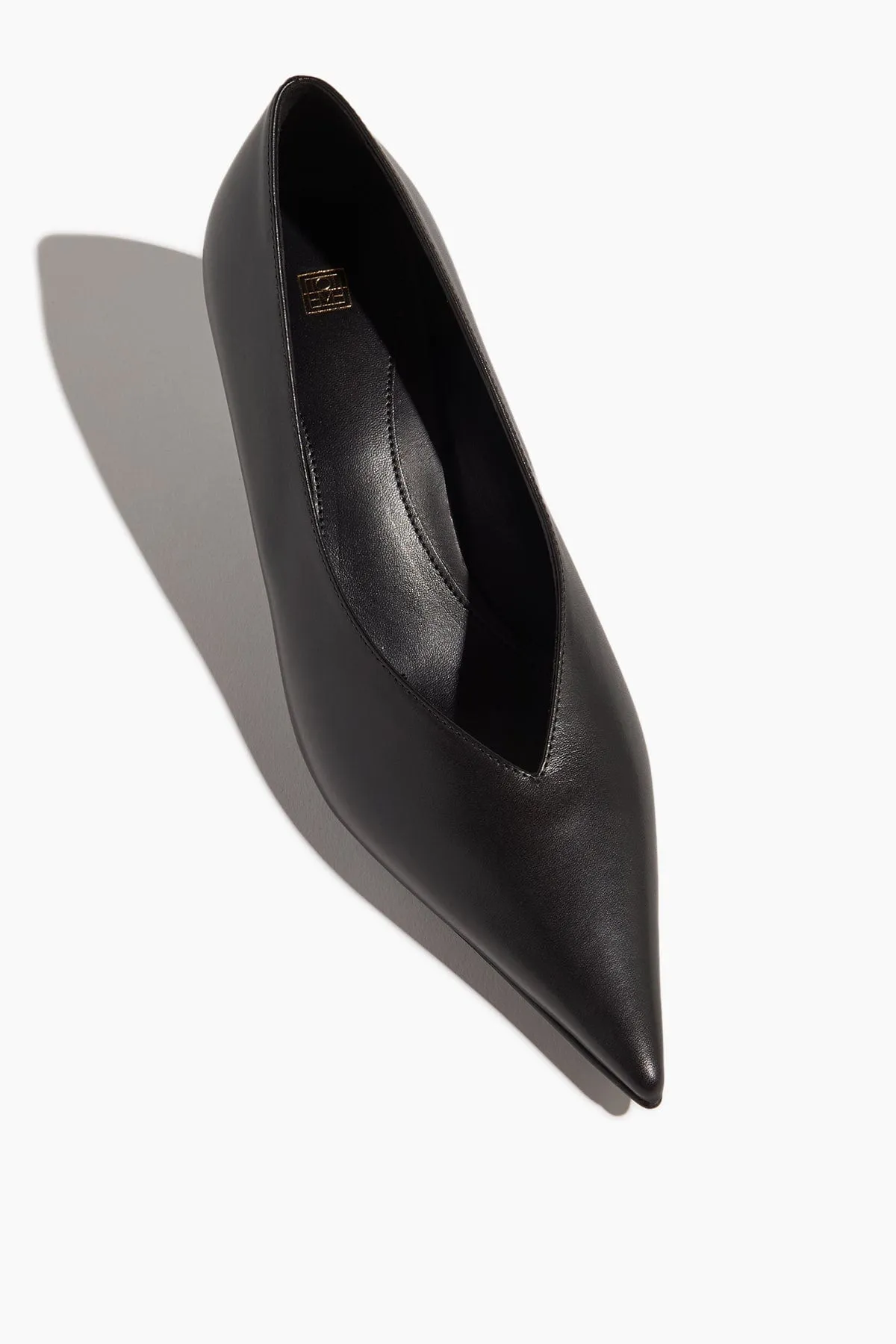 The Leather Wedge-Heel Pump in Black