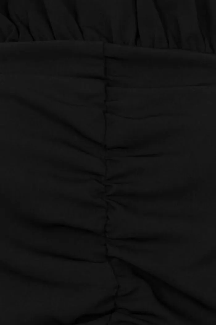 Tia Black Off Shoulder Ruffle Skater Dress
