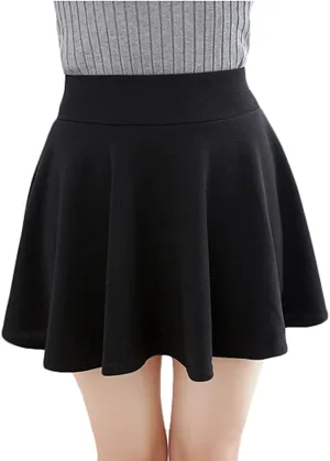 Urban CoCo Women's Basic Versatile Stretchy Flared Casual Mini Skater Skirt