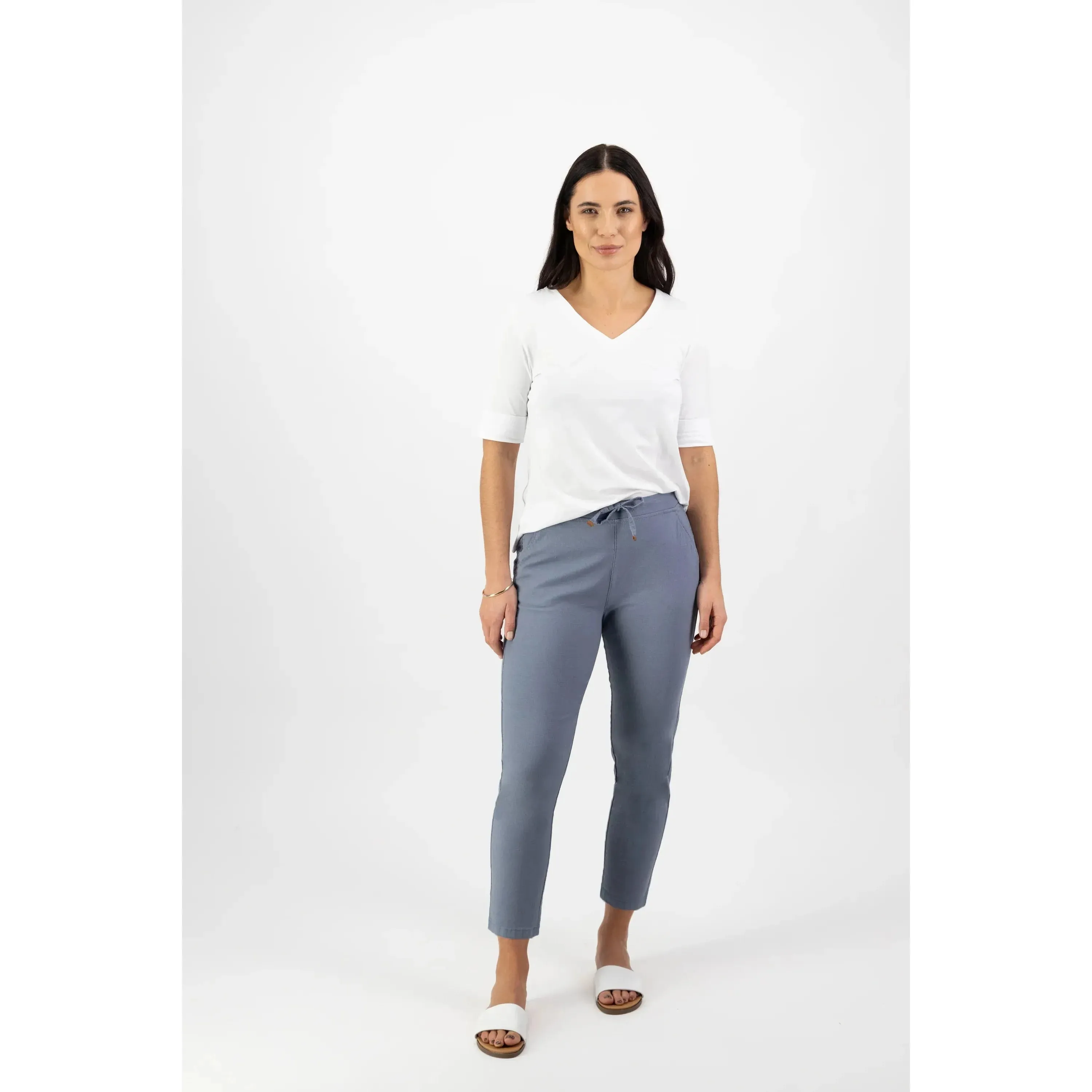 Vassalli - 7/8 Length Skinny Leg Elastic Waist Pants