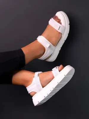 Velina Off White Flatform Heels