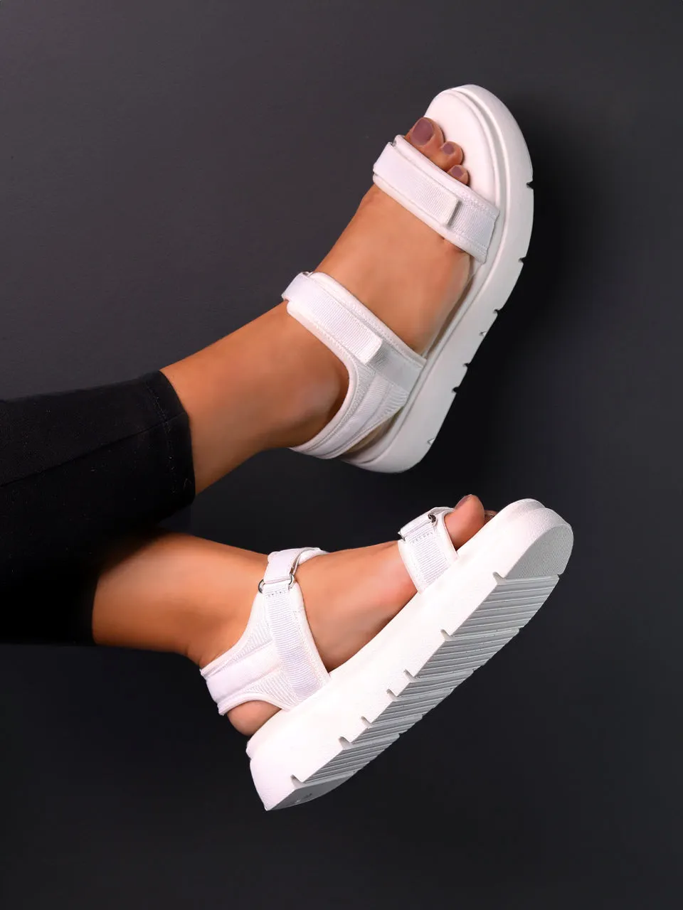 Velina Off White Flatform Heels