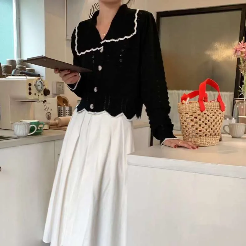 Vintage French Lace Knit Cardigan Wholesale Women Clothing