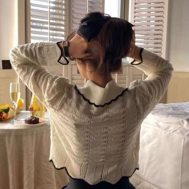 Vintage French Lace Knit Cardigan Wholesale Women Clothing