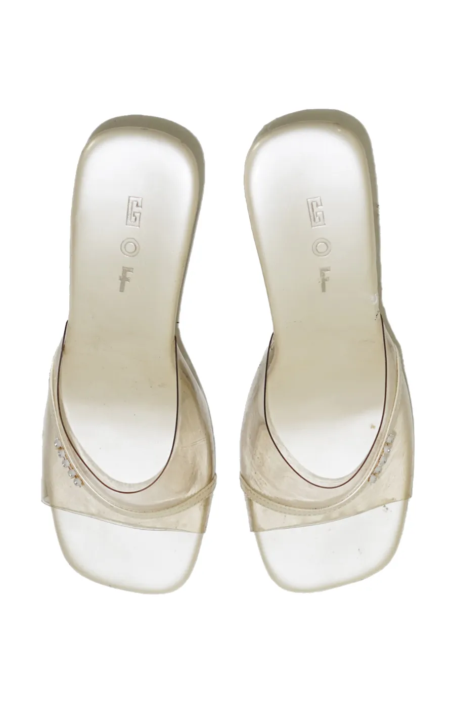 VINTAGE GOF Y2K Daisy Clear Wedge Sandals