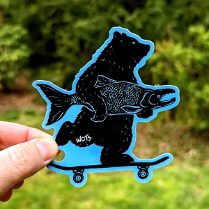 Westcoastees Skater Bear Sticker