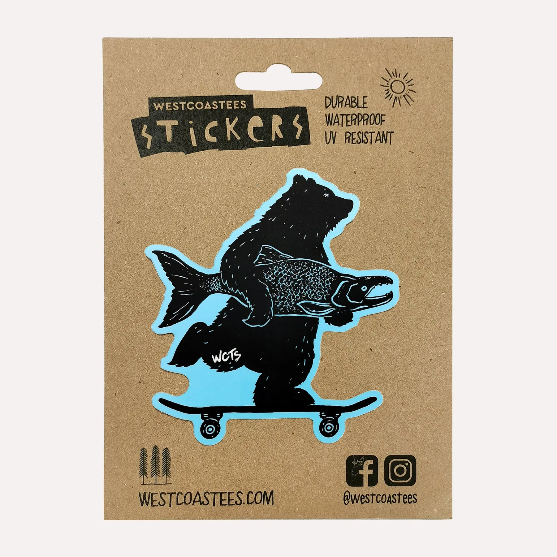 Westcoastees Skater Bear Sticker