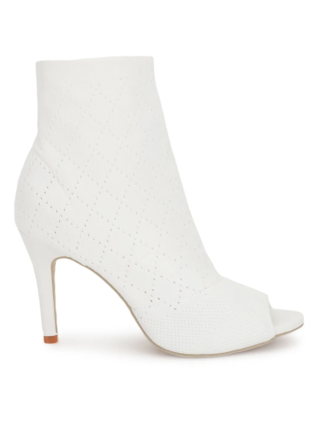 White Knitted Stiletto Sandals (TC-CN-883-6-WHT)