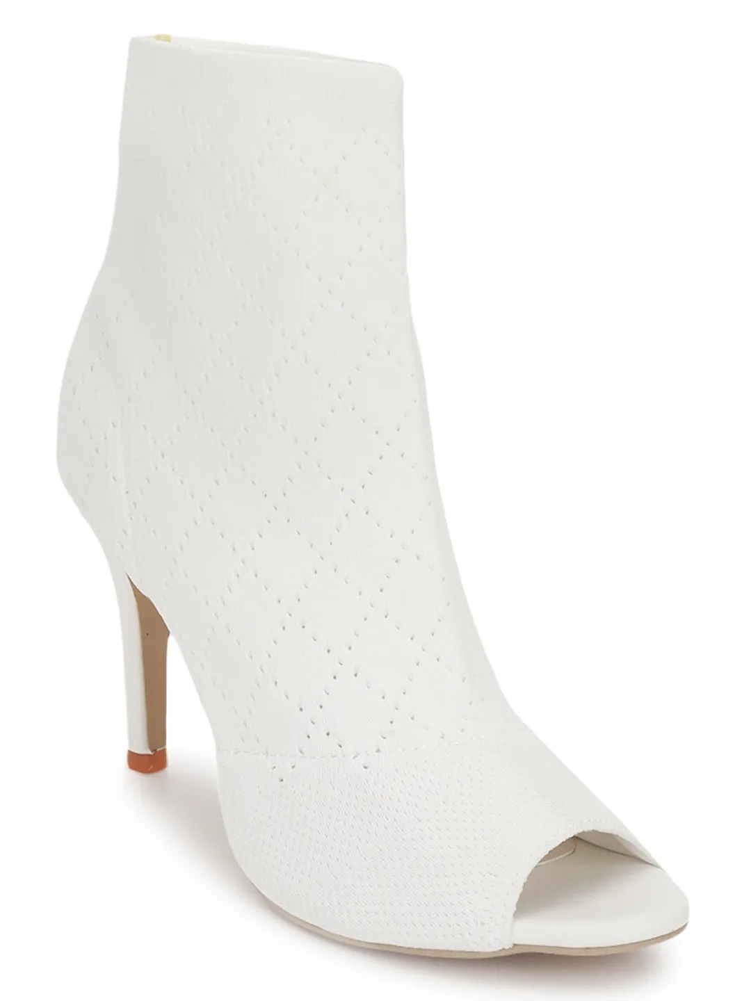 White Knitted Stiletto Sandals (TC-CN-883-6-WHT)