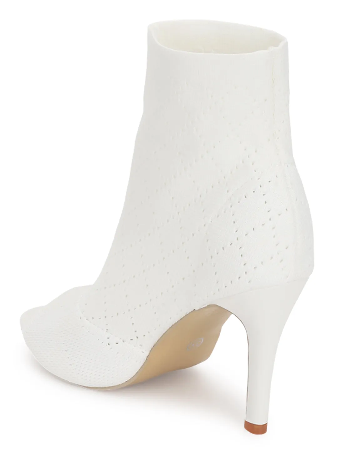 White Knitted Stiletto Sandals (TC-CN-883-6-WHT)