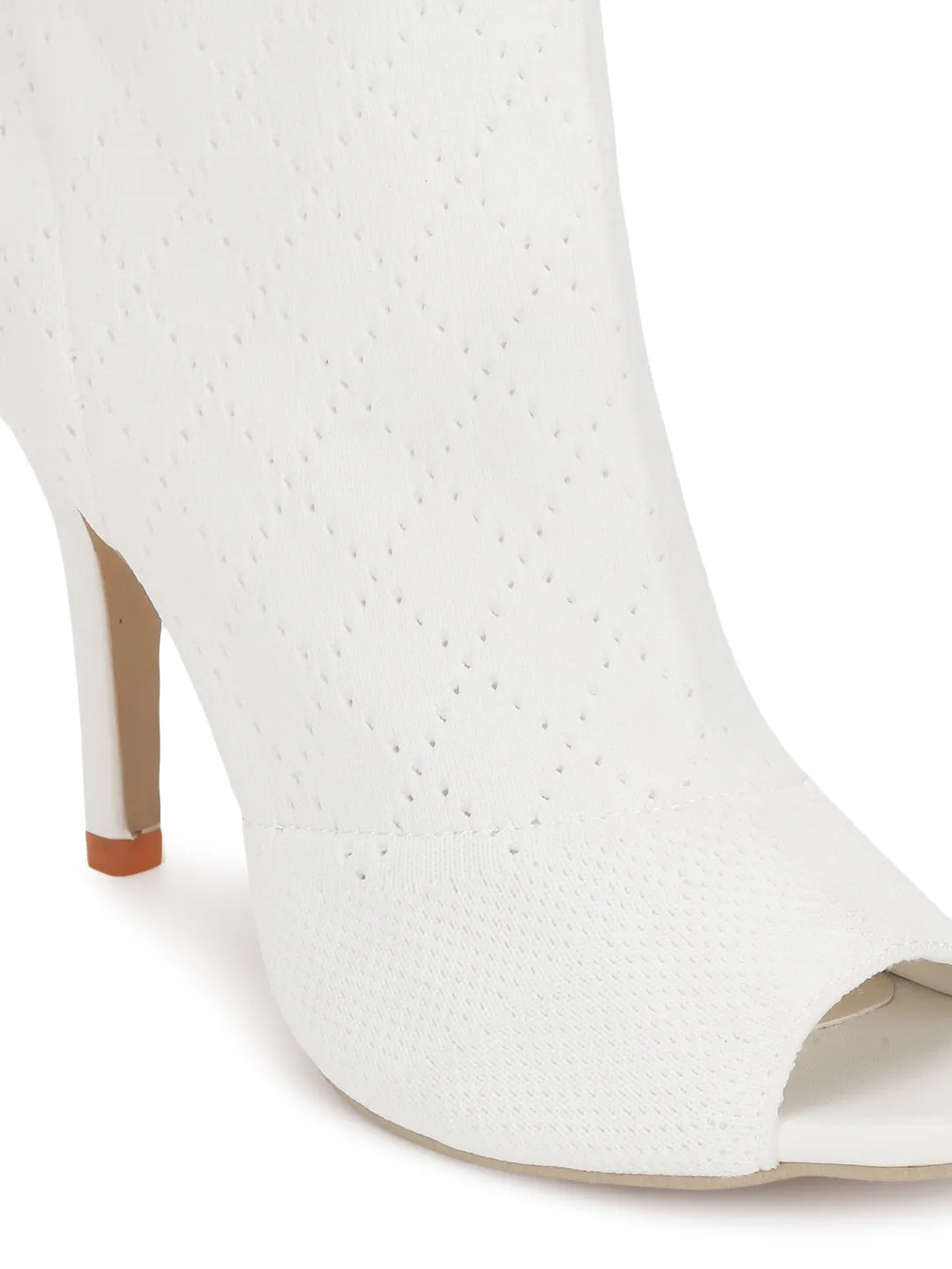 White Knitted Stiletto Sandals (TC-CN-883-6-WHT)