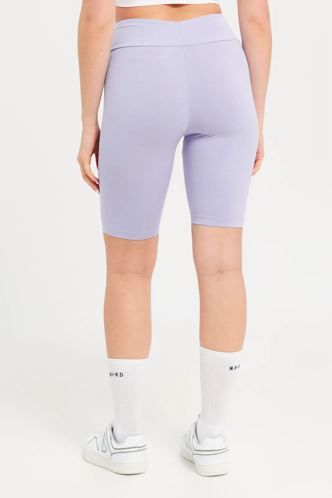 Women Lilac Biker Shorts