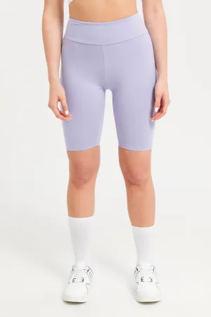 Women Lilac Biker Shorts