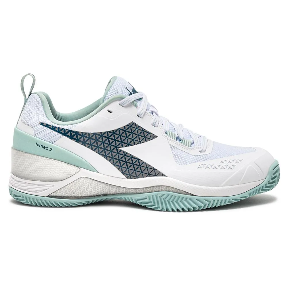Women's Blushield Torneo 2 Clay Tennis Shoes White and Legion Blue