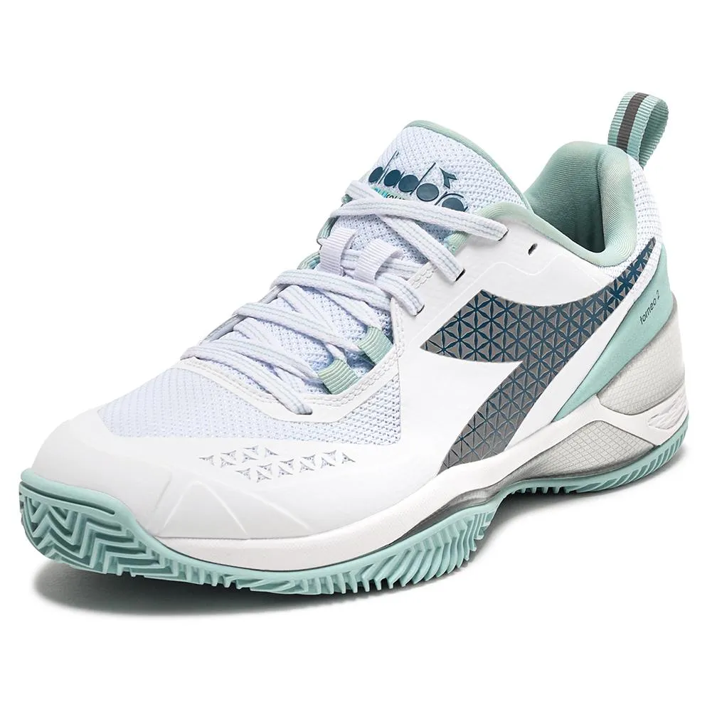 Women's Blushield Torneo 2 Clay Tennis Shoes White and Legion Blue