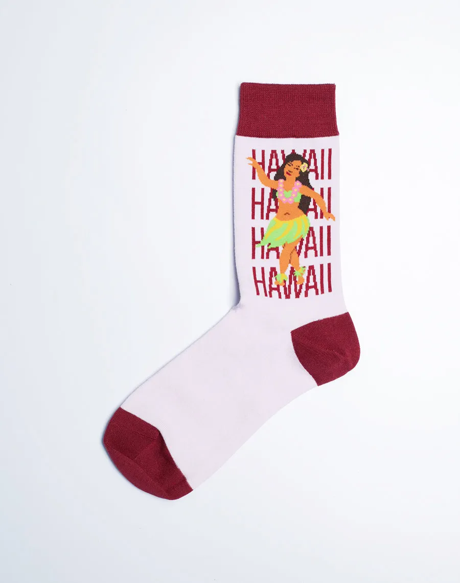 Women's Hawaii Hula Luau Crew Socks